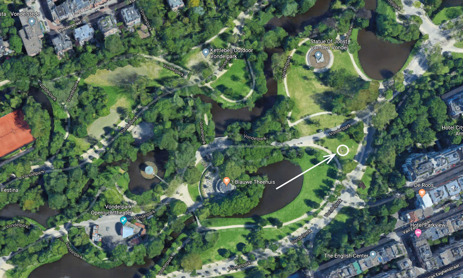 Exact location of the Mama Baranka statue in Vondelpark