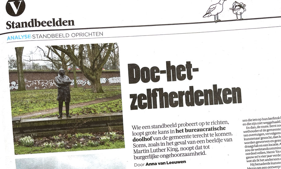 MLK statue Martin Luther King De Volkskrant by  Anna van Leeuwen