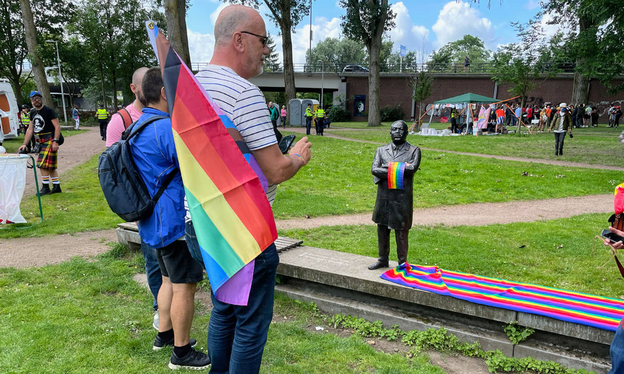 MLK statue, Pride Walk Amsterdam starting in MLK Park.