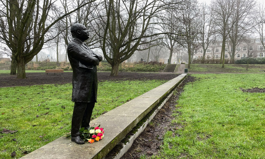 MLK Statue placed in MLK Park Amsterdam, Netherlands 