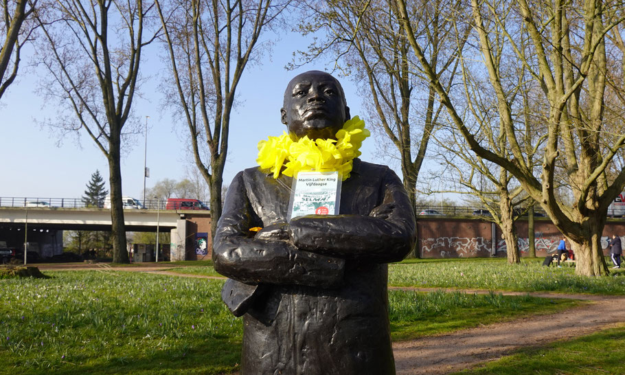 MLK Statue in MLK Park, on the final day of the Selma Remembrance Walk in Amsterdam.