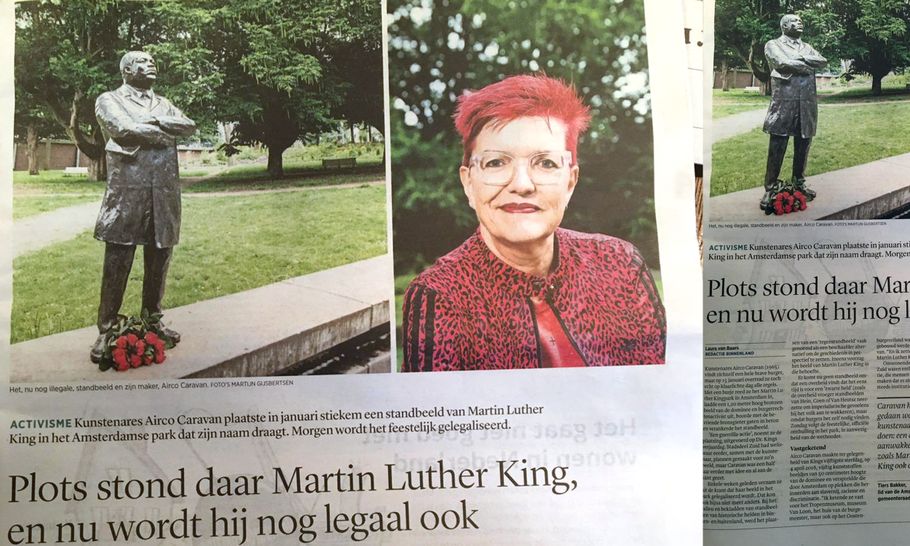 National newspapeer Trouw, July 4, 2020. On July 5, the statue was officially revealed. Images: Martijn Gijsbertsen