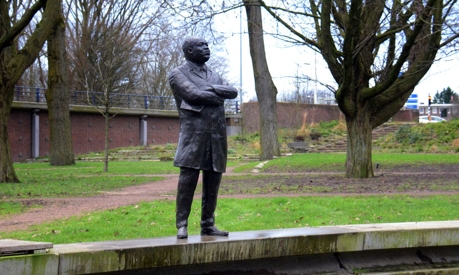 Het bronzen beeld van Martin Luther King (1,2 meter hoog)