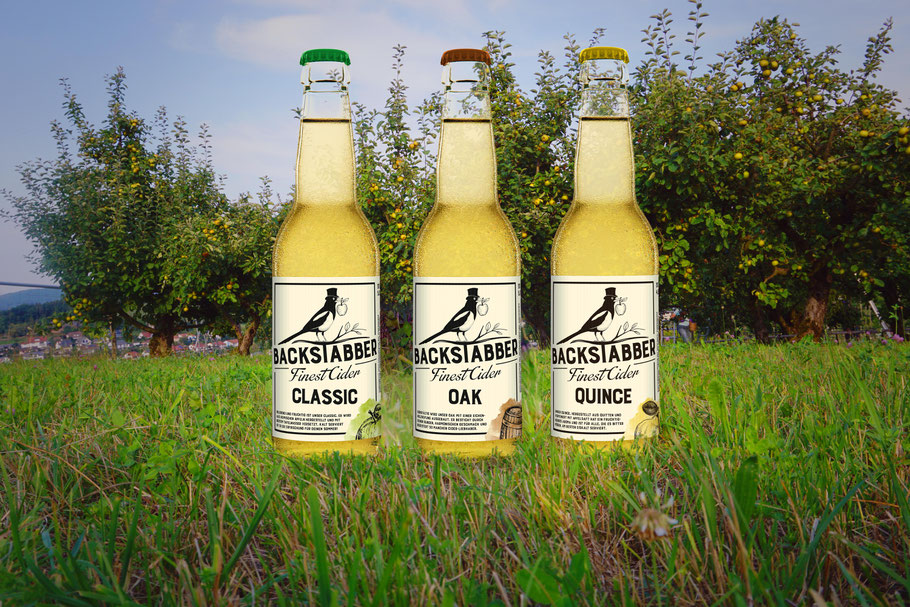 Cider Award 2020 Gold winner Backstabber Classic and Cider Award 2020 silver winner Backstabber Oak, Most aus der Schweiz, Switzerland