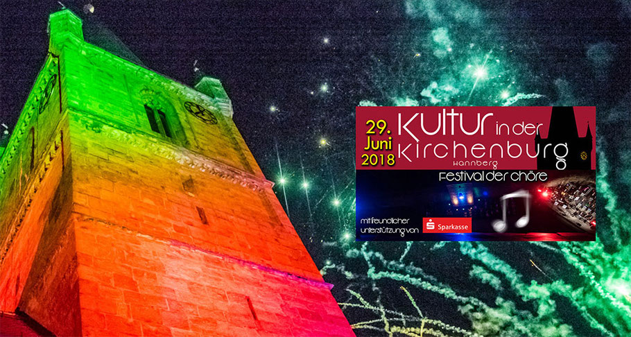 Die drittgrößte Kirchenburg Deutschlands illuminiert: Feuerwerk bei Kultur in der Kirchenburg 2018 in Hannberg