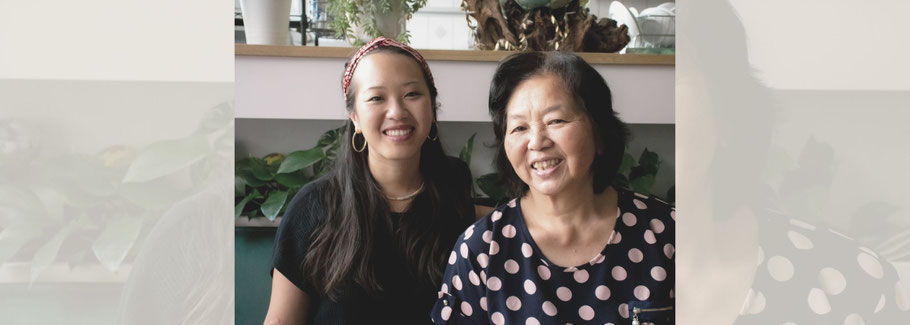 Sandra with her mother.