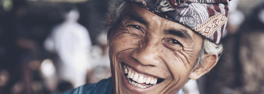 Balinese man laughing