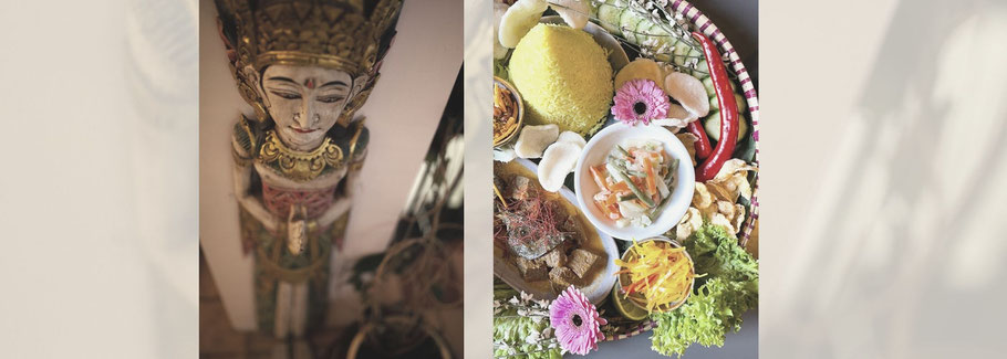 Indonesian figure and food.