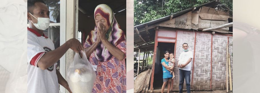 People receiving food packages