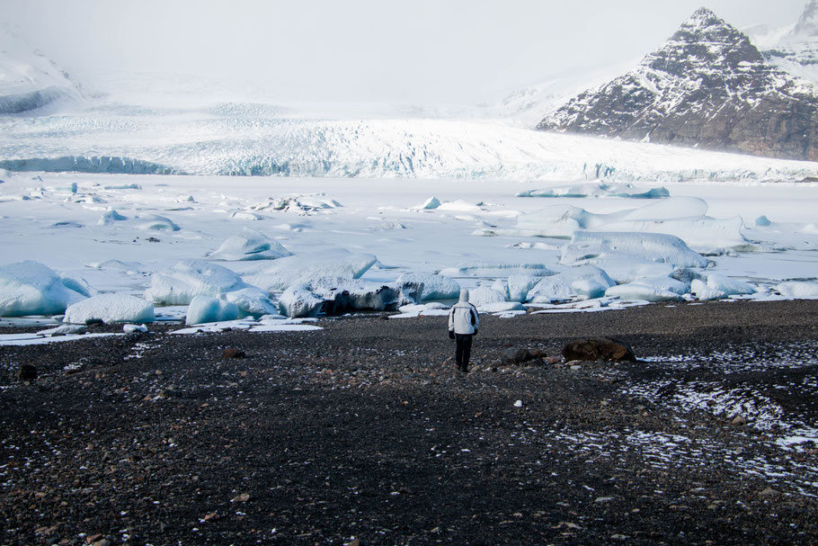 Fjallsárlón glacial lagoon and Fjallsjökull glacier, iceland, landscape