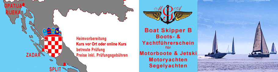 Sie wollen Ihren Urlaub in Kroatien als Kapitän auf "Ihrer" gecharterten Yacht geniessen? Erweben Sie das Küstenpatent für MY & SY