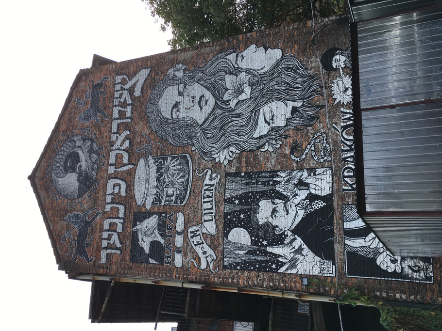 Wandgemälde der Graffiti-Gruppe Broken Fingaz, No. 3 Bawół Platz