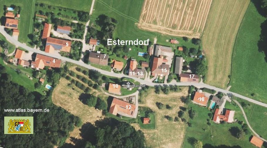 Die Nummern im Plan entsprechen der früheren Hausnummer