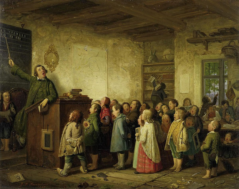 J.P. Hasenclever, "La scuola del villaggio" (1845)