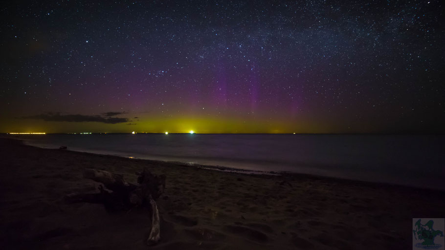 Polarlicht am Strand Glowe 22.-23.04.2017 G2 Sturm