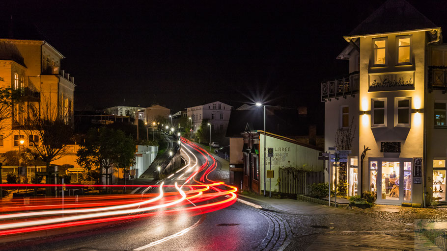 Bergstraße Sassnitz bei Nacht