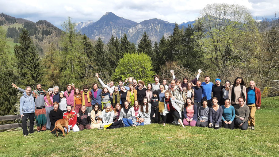 Here we are. Danced & moved. Shining. Inspired. Connected. Grounded. Blessed (and so much more....). Photo from Ecstatic Dance Alps Frühlingsretreat April 2022 in Oberaudorf