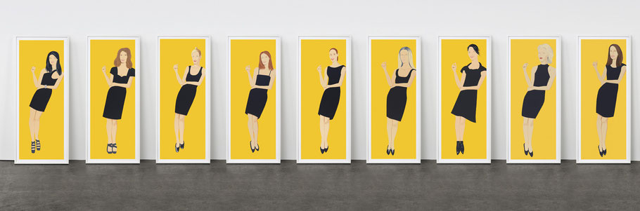 Portfolio „Black Dress I-IX”, 2013/15, Silkcreen, je 203 x 76 cm © bildrecht, 2017