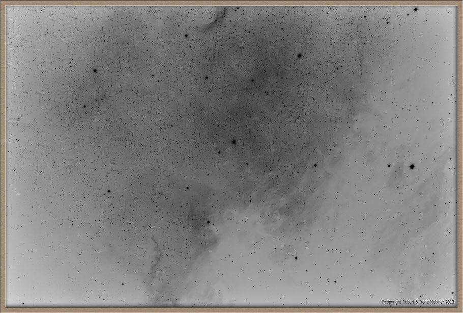 NGC 7000 Northamerica Nebula inverted image - NGC 7000 Nordamerikanebel invertierte Aufnahme MeixnerObservatorium 