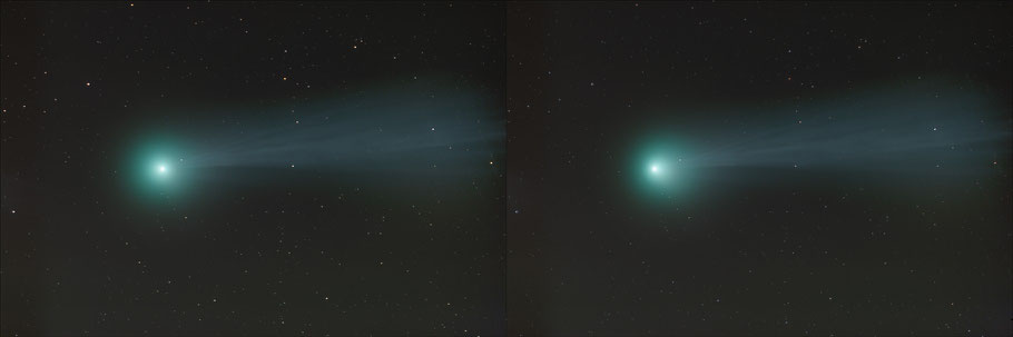 Komet Lovejoy c/2014 q2 - 3D-Bild      Comet Lovejoy 3D - cross view picture MeixnerObservatorium