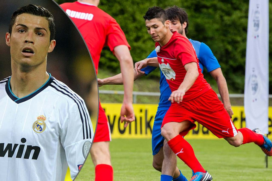 Saki und Cristiano Ronaldo: Sakis weiß: Als Double von Fußball-Profi Cristiano Ronaldo (l.) hat man es nicht leicht.