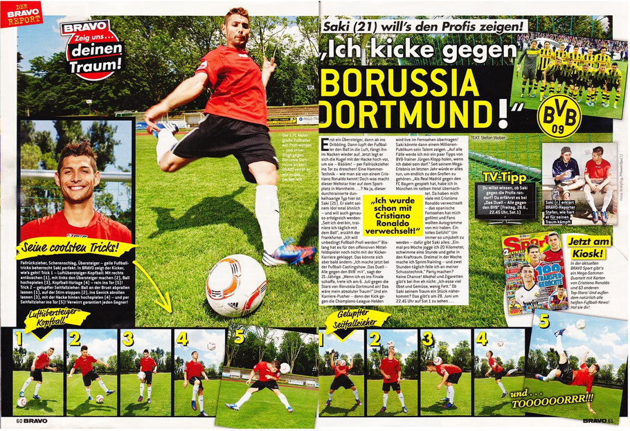 BRAVO Artikel Saki Borussia Dortmund Fussball Tricks von 1 bis 5 Coole Fussball Tricks