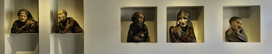 Bild: Männliche Büsten 1470 -1480 im Musée de l'Œuvre Notre-Dame in Strasbourg