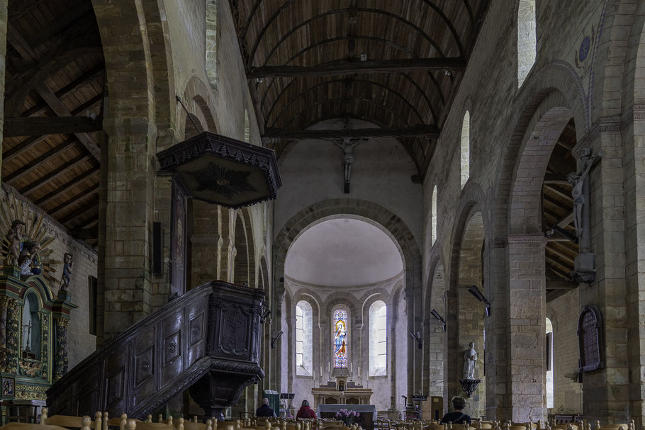 Bild: Blick in das Innere der Abteikirche in der Abbaye de Daoulas