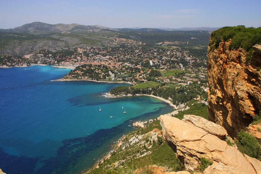 Bild: Blick vom Cap Canaille auf die Bucht von Cassis von der Route des Crêtes