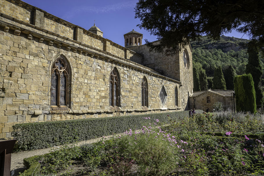 Bild:  Rosengarten der Abbaye de Fontfroide