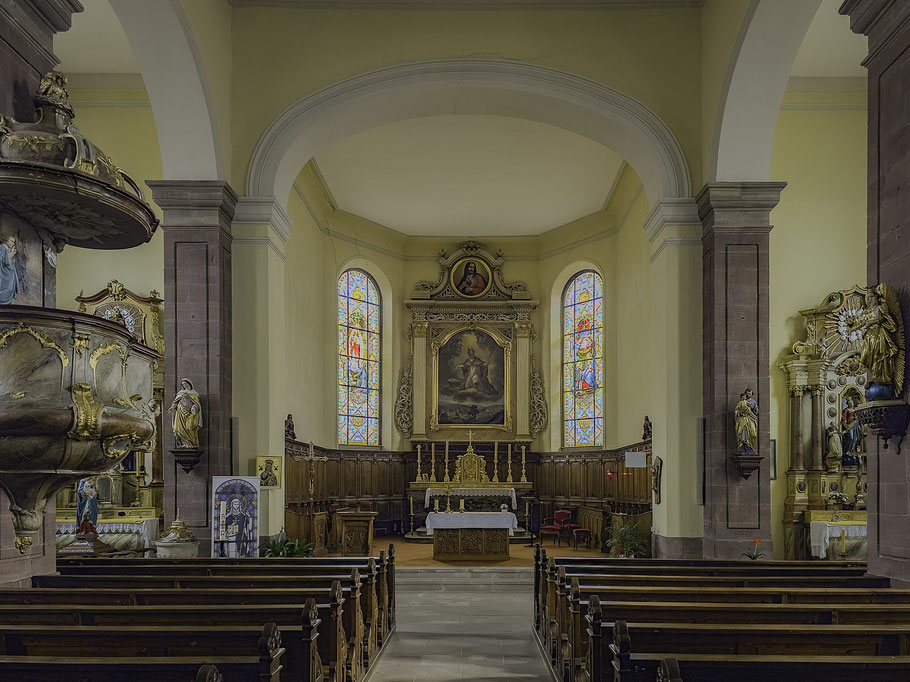 Bild: Blick in das Innere der Église Saint-Médard de Bœrsch in Bœrsch 