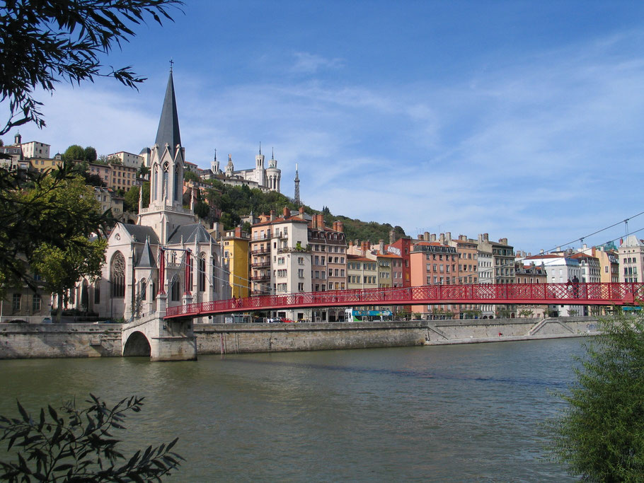 Bild: der Fluß Saône mit Blick auf Saint-Georges in Lyon