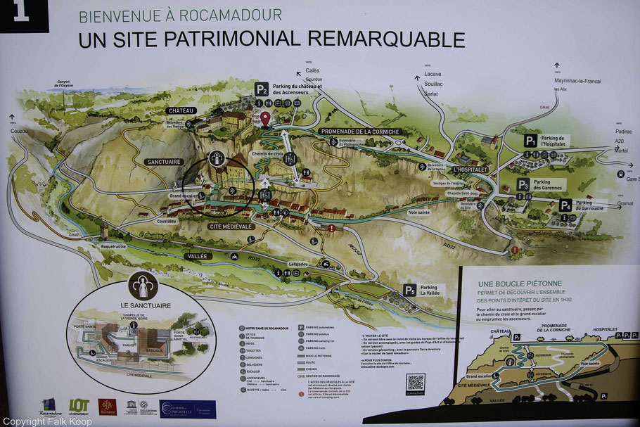 Bild: Tafel des Ortes Rocamadour