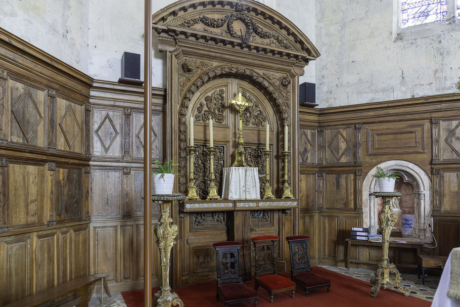 Bild: Der Hauptaltar der Collégiale Notre-Dame-de-l'Assomption in Écouis 