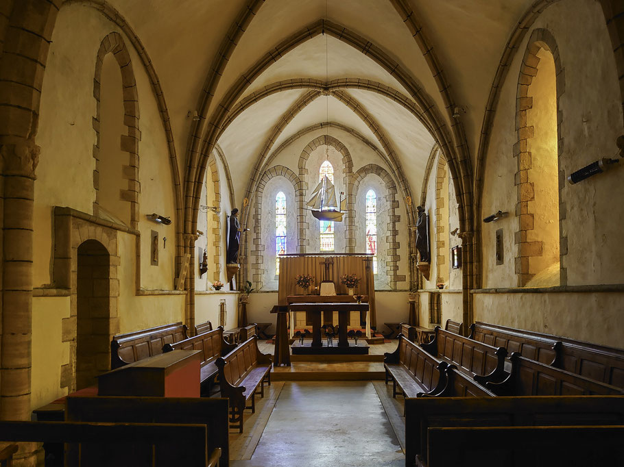 Bild: Blick in das Innere der Église Saint Gilles in Auderville