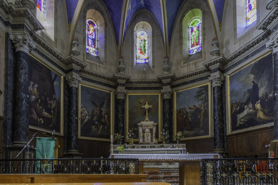 Bild: Chor der Église Saint-Barthélemy in Castillon-en-Couserans in den Pyrenäen