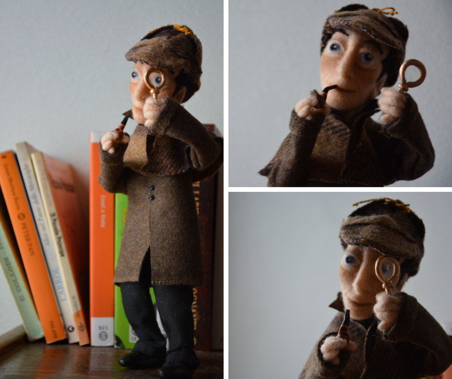 The Sherlock art doll I made, now lives in Israel.