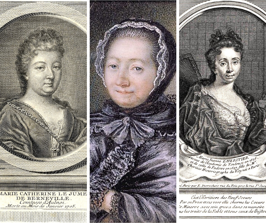 Da sinistra a destra: Madame de Aulnoi, Jeanne Marie Leprince de Beaumont, Marie Jeanne L'Heritier