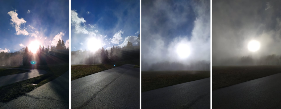 Low clouds that come and go suddenly in the Apennines