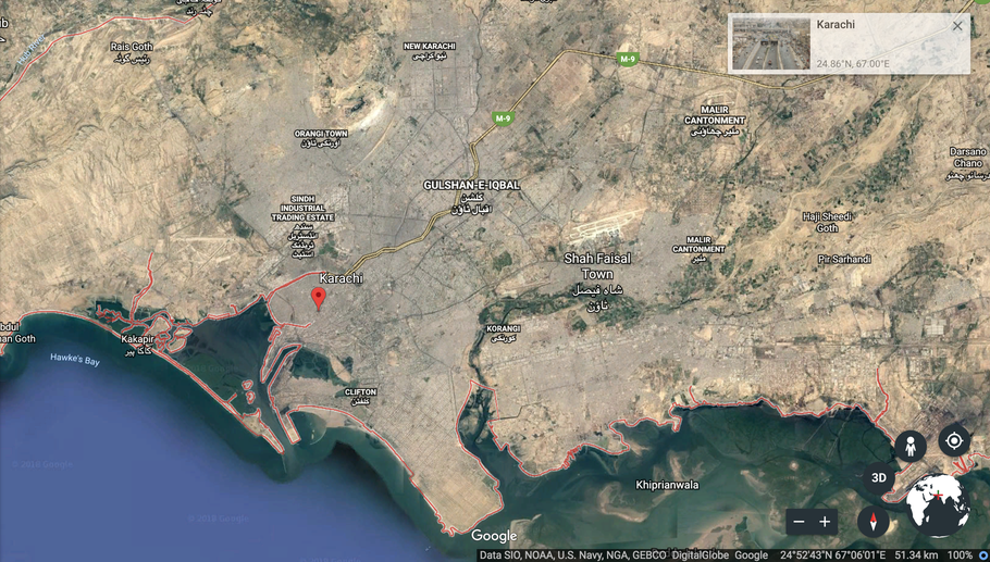 Google Earth Image of Karachi, Pakistan