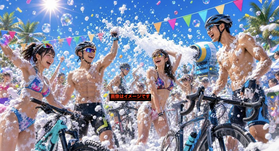 自転車専門店ラバッジョ 今田イマオ ロードバイク 泡パーティ