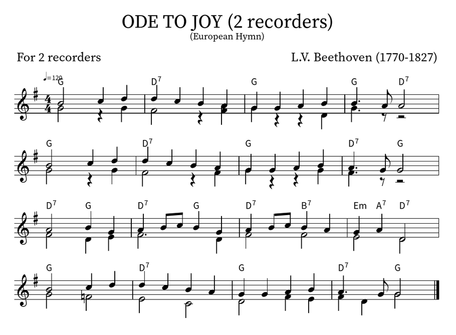 tabla de notas de flauta