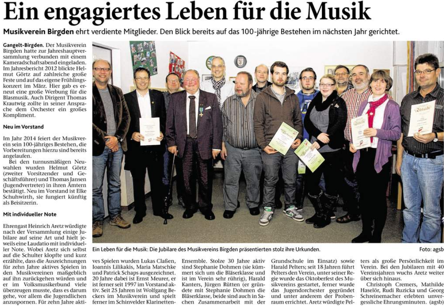 Geilenkirchener Zeitung v. 08.01.2013