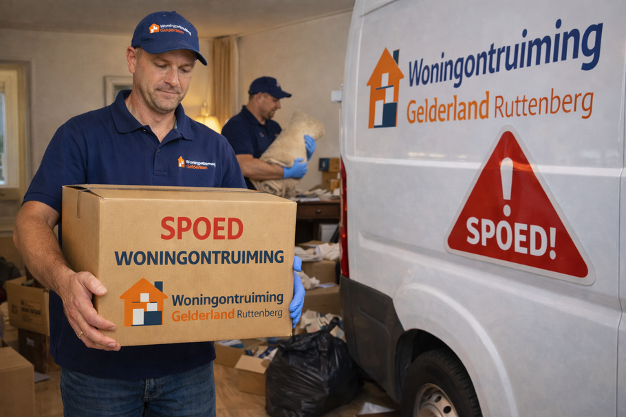 Woningontruiming Gelderland Ruttenberg verzorgt spoed woningontruimingen in heel Gelderland, vaak binnen 24 tot 48 uur.