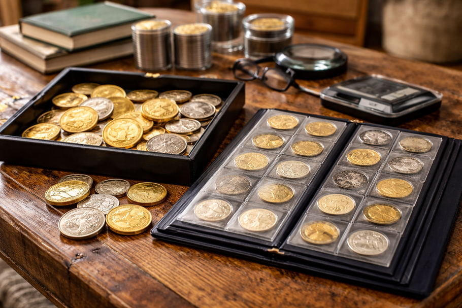 Wertvolle Gold- und Silbermünzen aus einer privaten Sammlung in Berlin-Marienfelde. Ankauf von Anlagemünzen, Sammlermünzen und historischen Prägungen mit marktgerechter Bewertung.