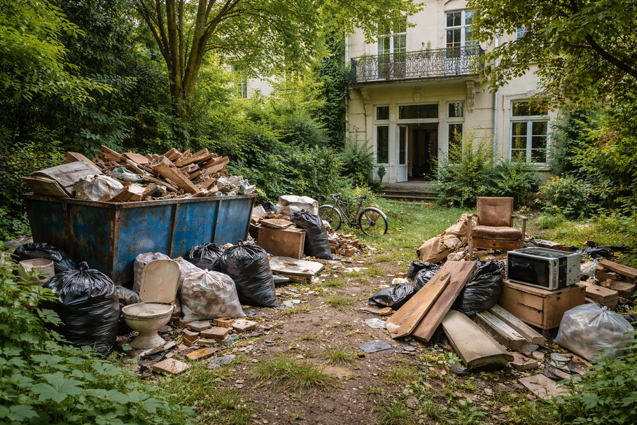 Haus in Berlin-Buckow vor einer kompletten Haushaltsauflösung. Wir übernehmen die vollständige Räumung inklusive Keller, Dachboden und Garten.