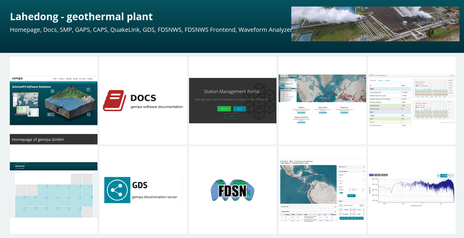The webinterface of the software we use to analyze the data.