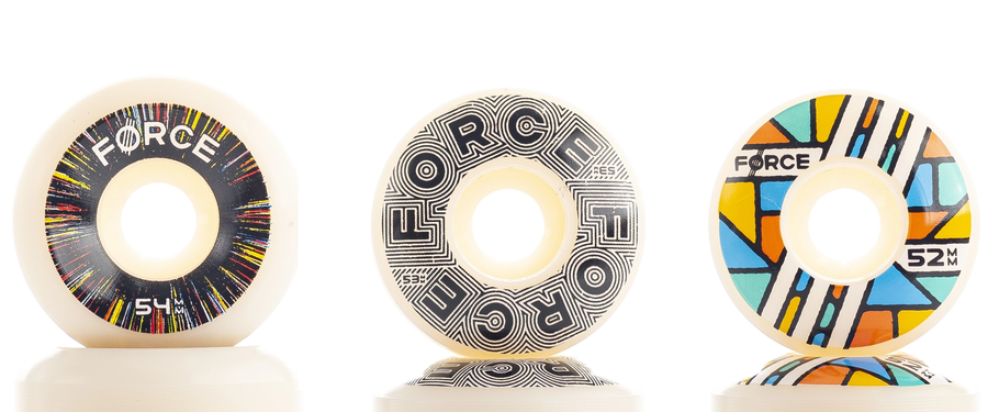 VMS Distribution Europe - Force Wheels Spring 2021 - new wheels - Force Wheels Warp 54mm conical, Linear 53mm, Glass 52mm