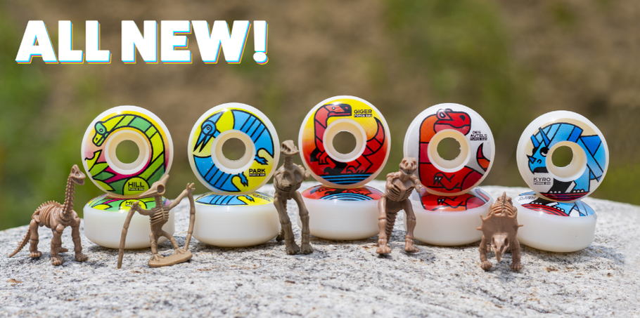 Force Wheels VMS Distribution Europe - New Wheels now available! Spring 2021 Dinosaur pro models. John Hill, Jason Park, Jonny Giger, Doug Des Autels, Aaron Kyro - European Skateboard Distribution based in Germany.