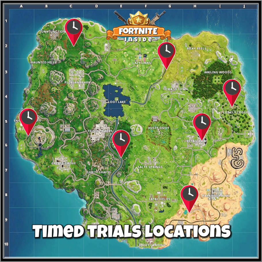 zeitprufung timed trials locations - alle tontauben bei fortnite